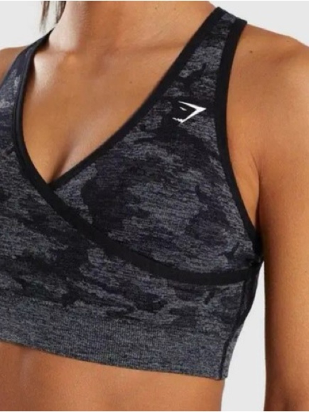 Gymshark Adapt Animal Sports Bra Black Camo Size Small